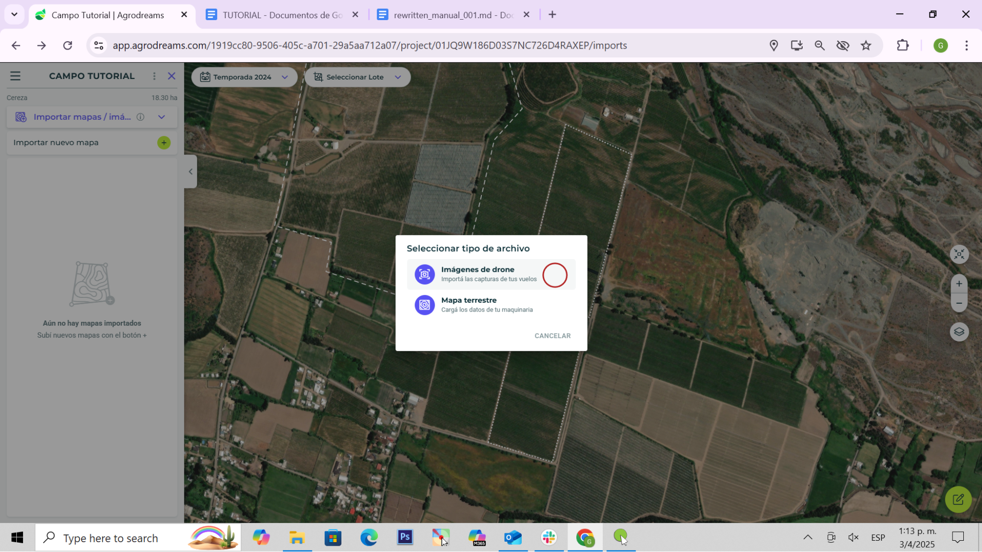 Selección de Imágenes de drone