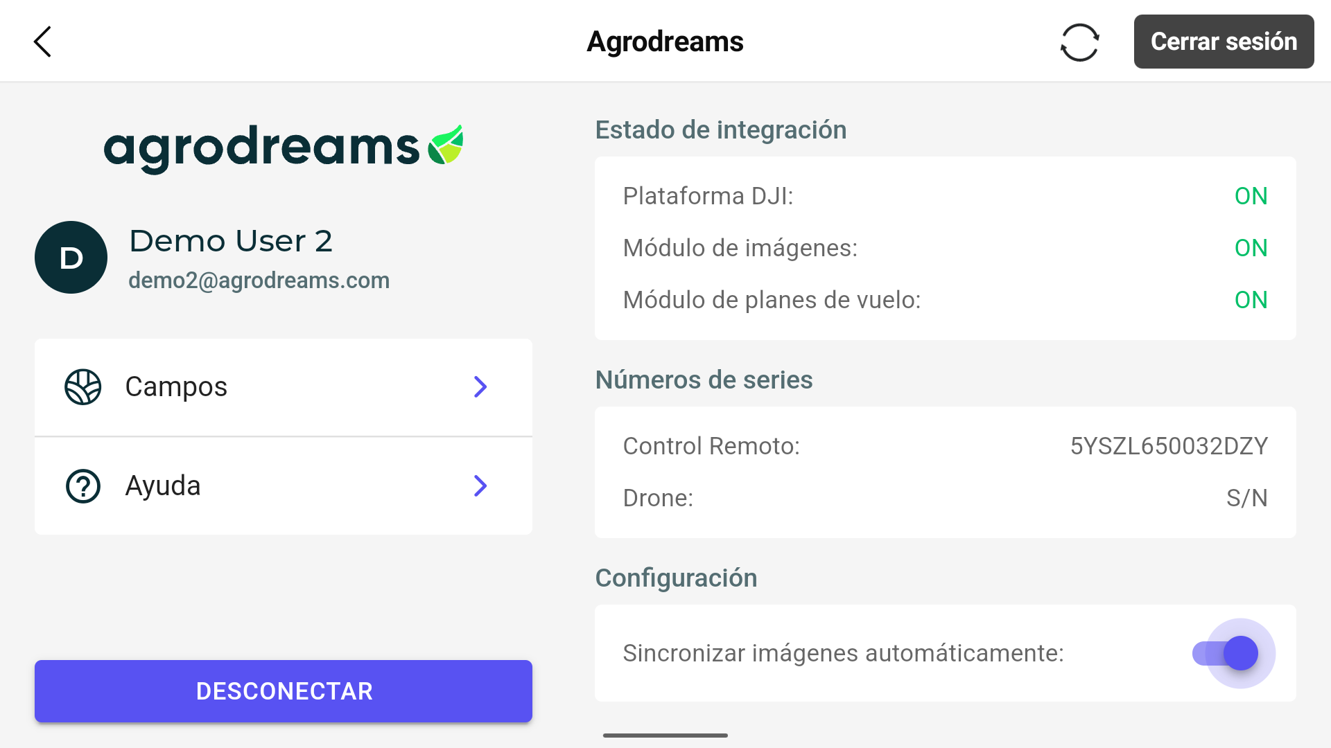 Opción sincronizar imágenes automáticamente