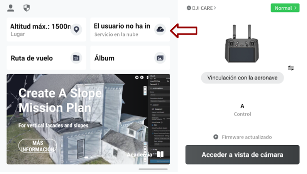 Menú Servicios en la nube